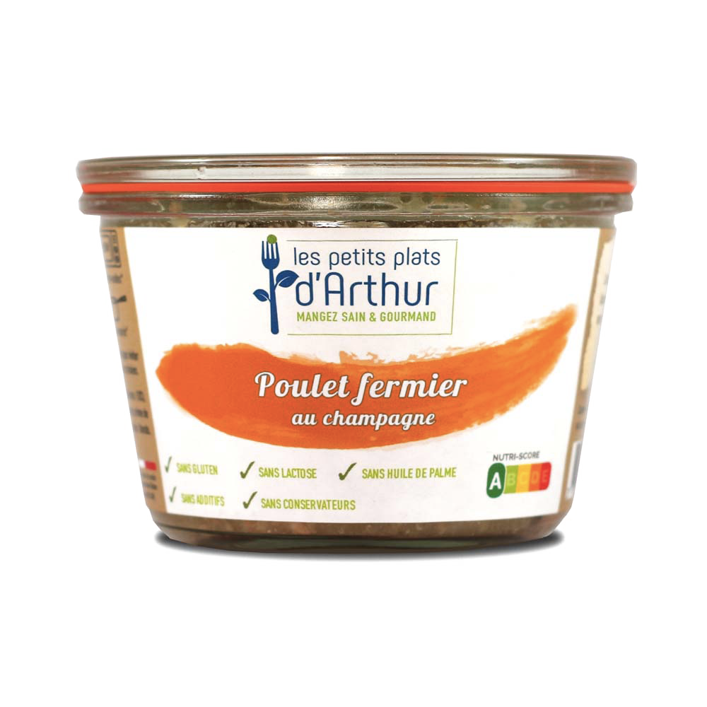 Poulet fermier au Champagne sans gluten et sans lactose