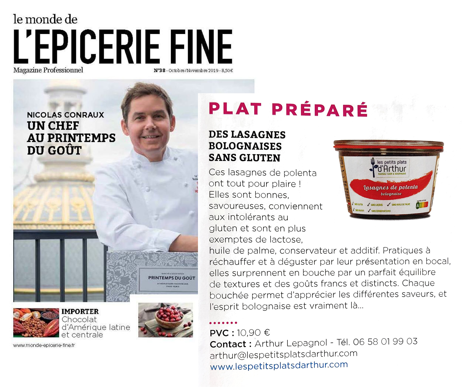 Already cooked dishes from "Le Monde de L'épicerie fine" gluten free dishes