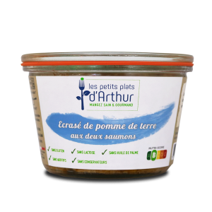 Ecrasé de pomme de terre aux deux saumons sans gluten ni lactose